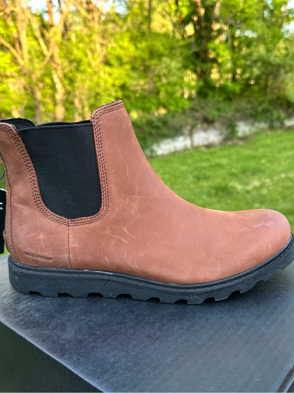Sorel Ainsley Chelsea Waterproof Boots Women’s Size 10 Burro/Roan Brown Nubuck